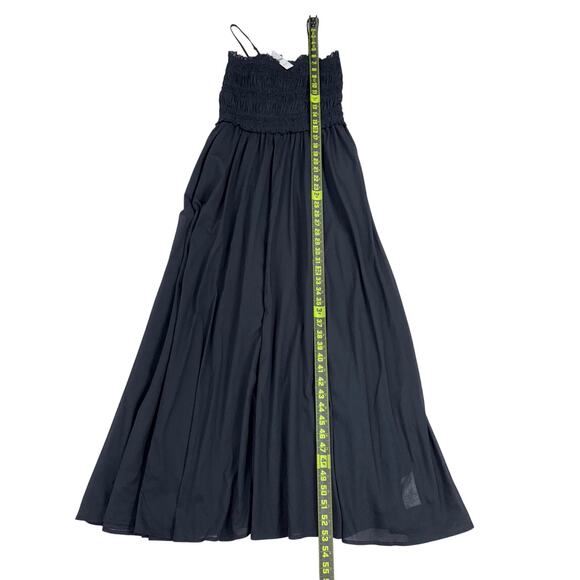 J Crew Women's Smocked Cotton Voile Maxi Dress Medium Black - Picture 16 of 16